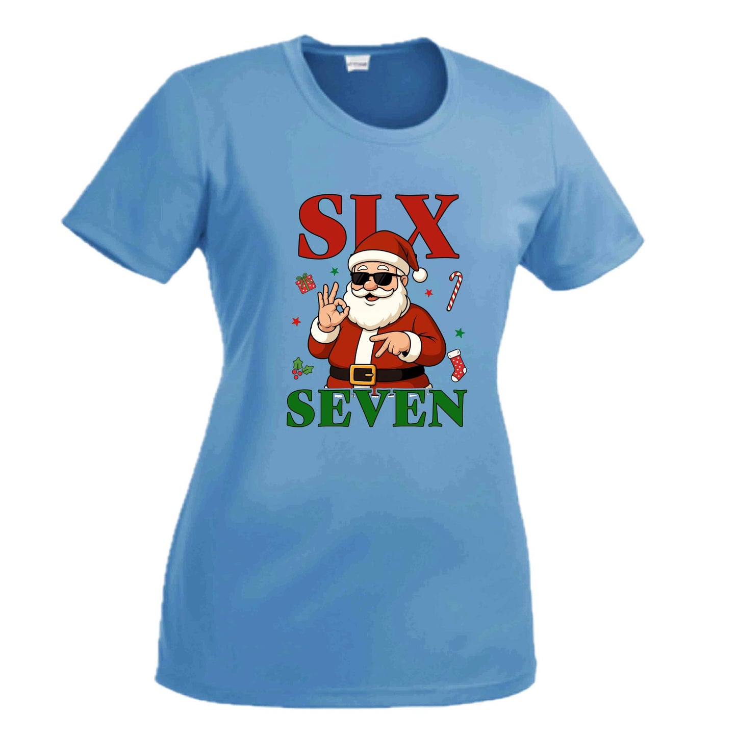 67 Santa | Women's Short Sleeve Crewneck T-Shirts | 100% Polyester