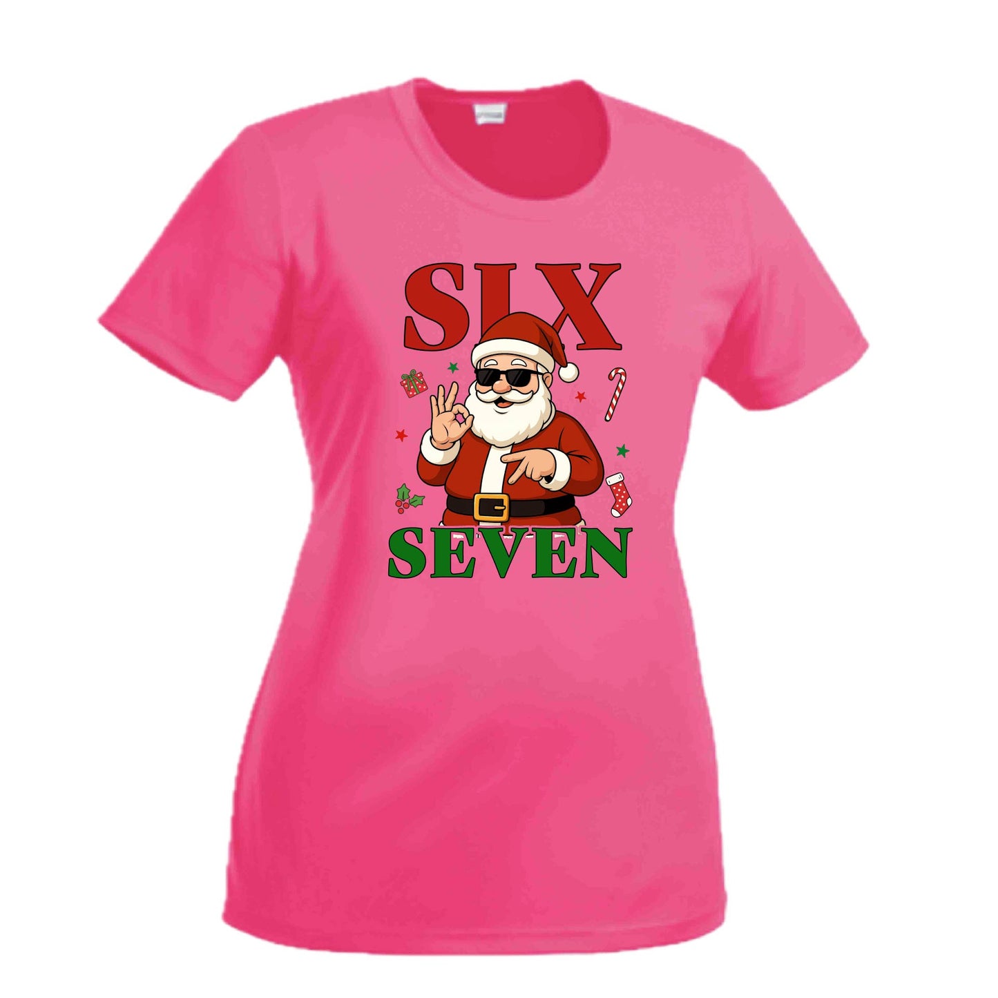 67 Santa | Women's Short Sleeve Crewneck T-Shirts | 100% Polyester