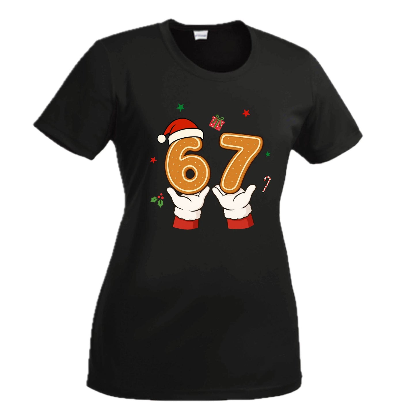 67 Christmas | Women's Short Sleeve Crewneck T-Shirts | 100% Polyester