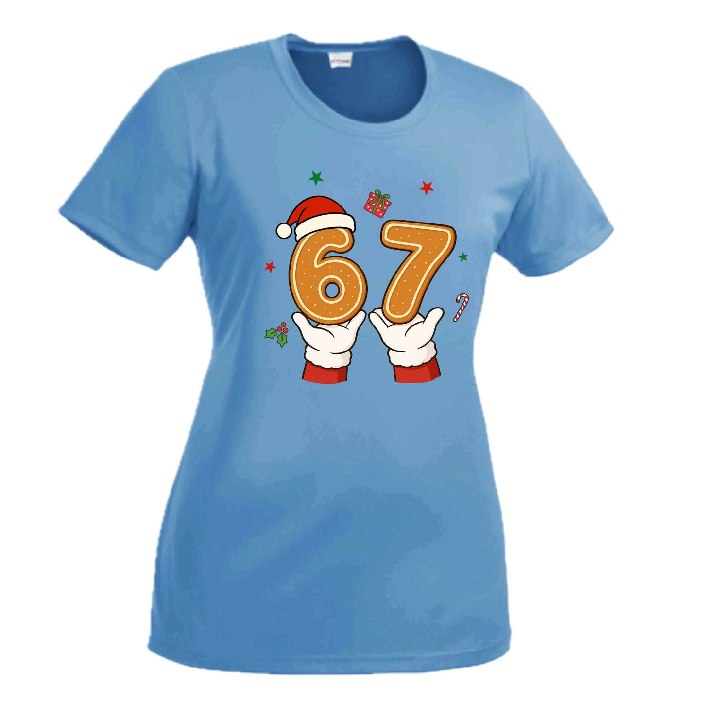 67 Christmas | Women's Short Sleeve Crewneck T-Shirts | 100% Polyester
