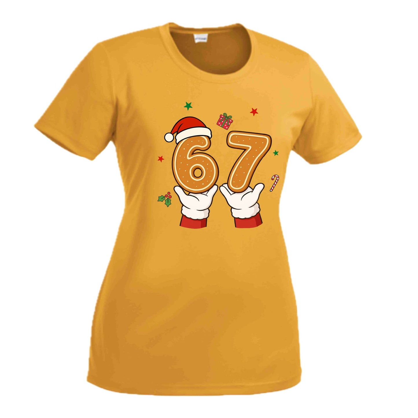 67 Christmas | Women's Short Sleeve Crewneck T-Shirts | 100% Polyester
