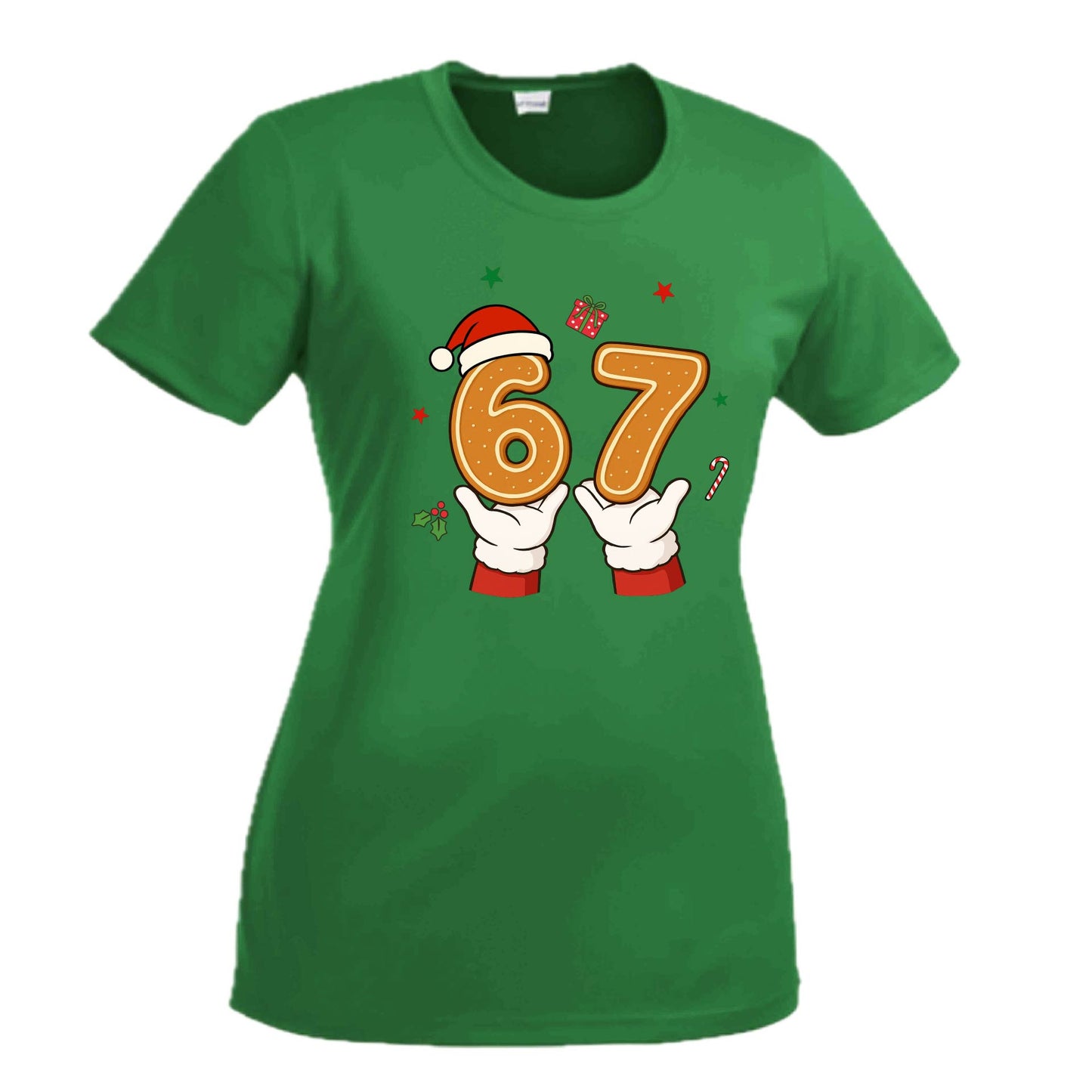 67 Christmas | Women's Short Sleeve Crewneck T-Shirts | 100% Polyester