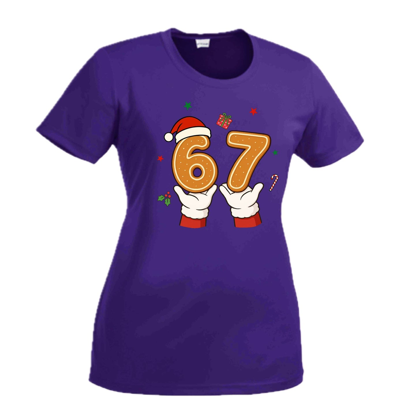 67 Christmas | Women's Short Sleeve Crewneck T-Shirts | 100% Polyester