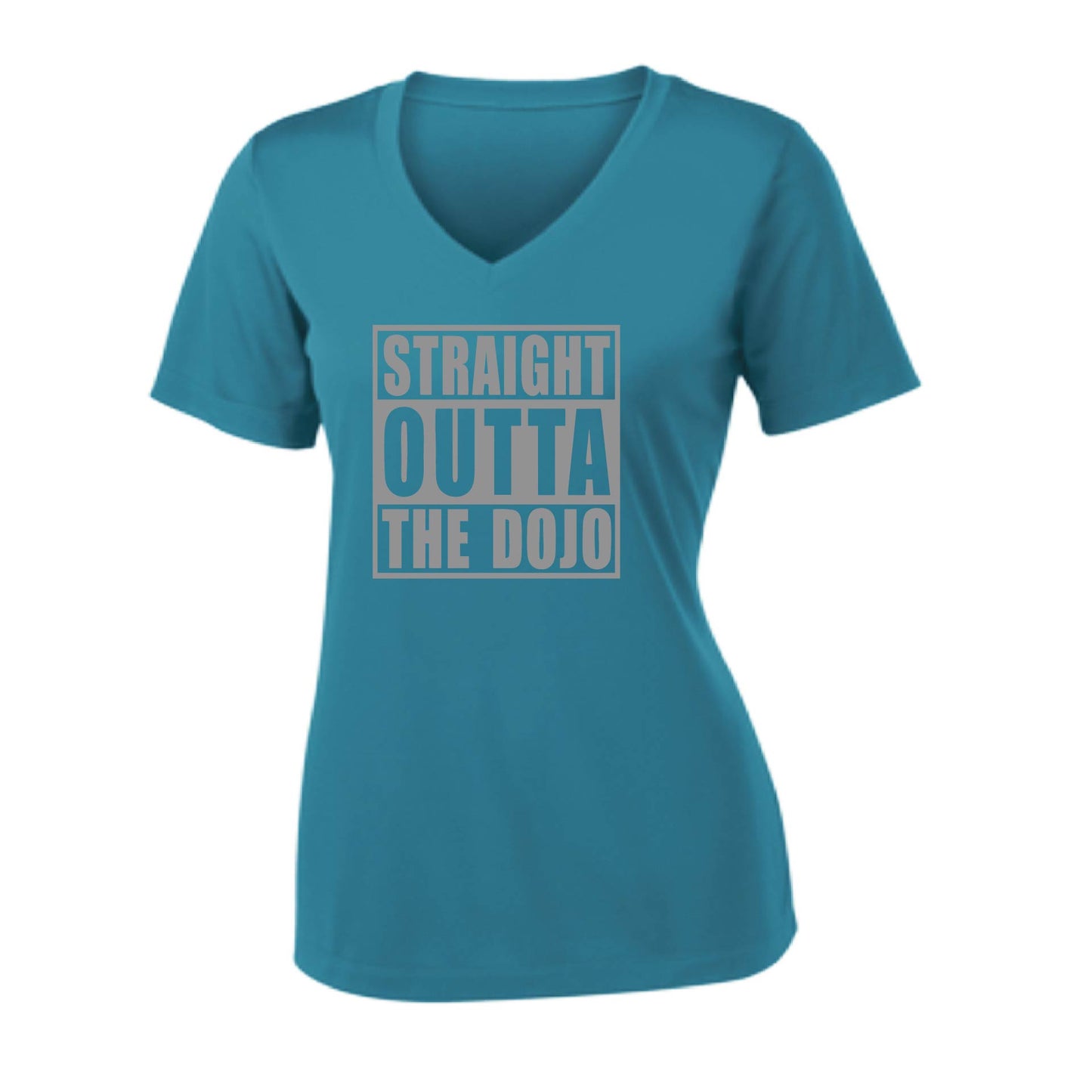 Straight Otta the Dojo | Women's Short Sleeve V-Neck Karate Performance T-Shirts | 100% Polyester