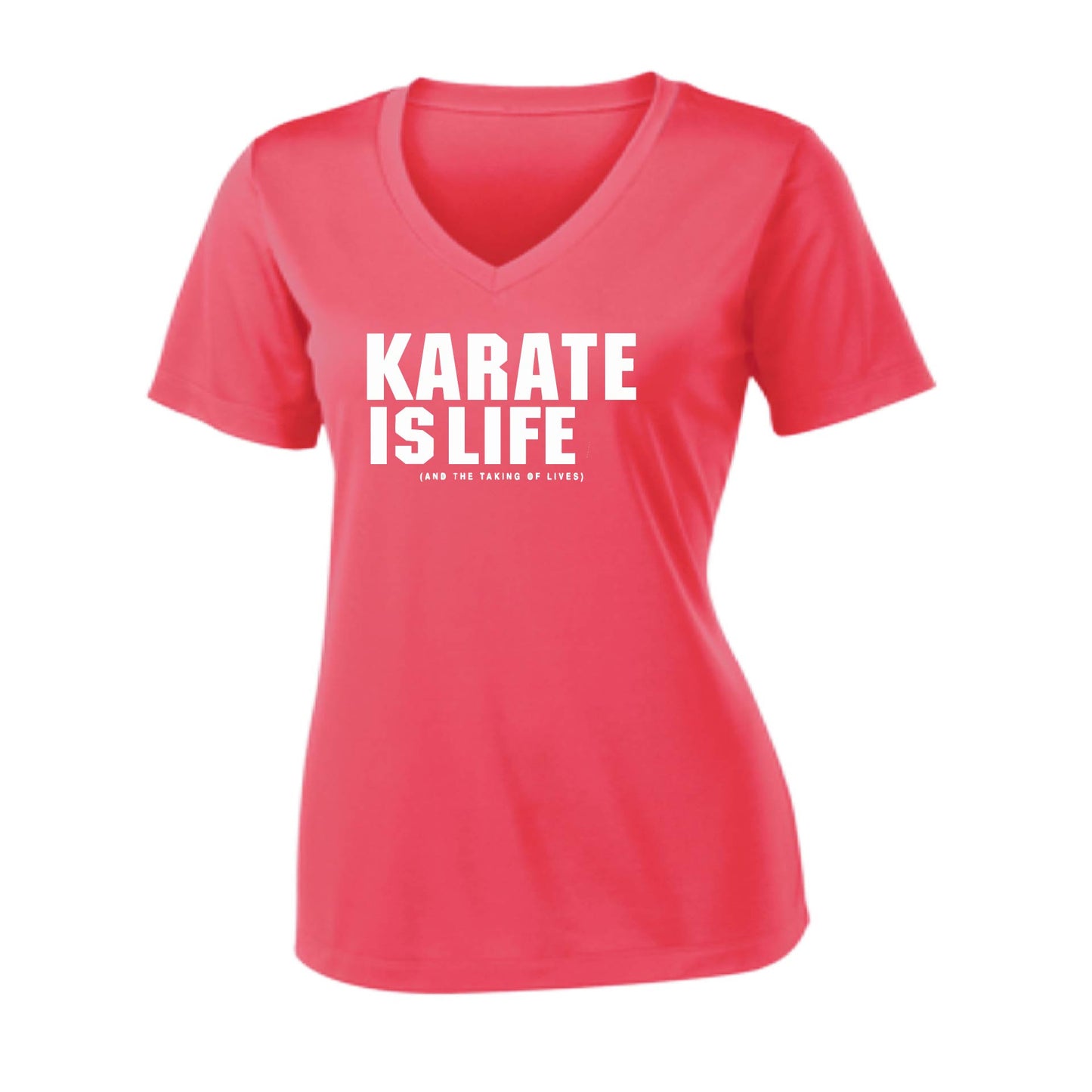 Karate is Life | Women's Short Sleeve V-Neck Karate Performance T-Shirts | 100% Polyester