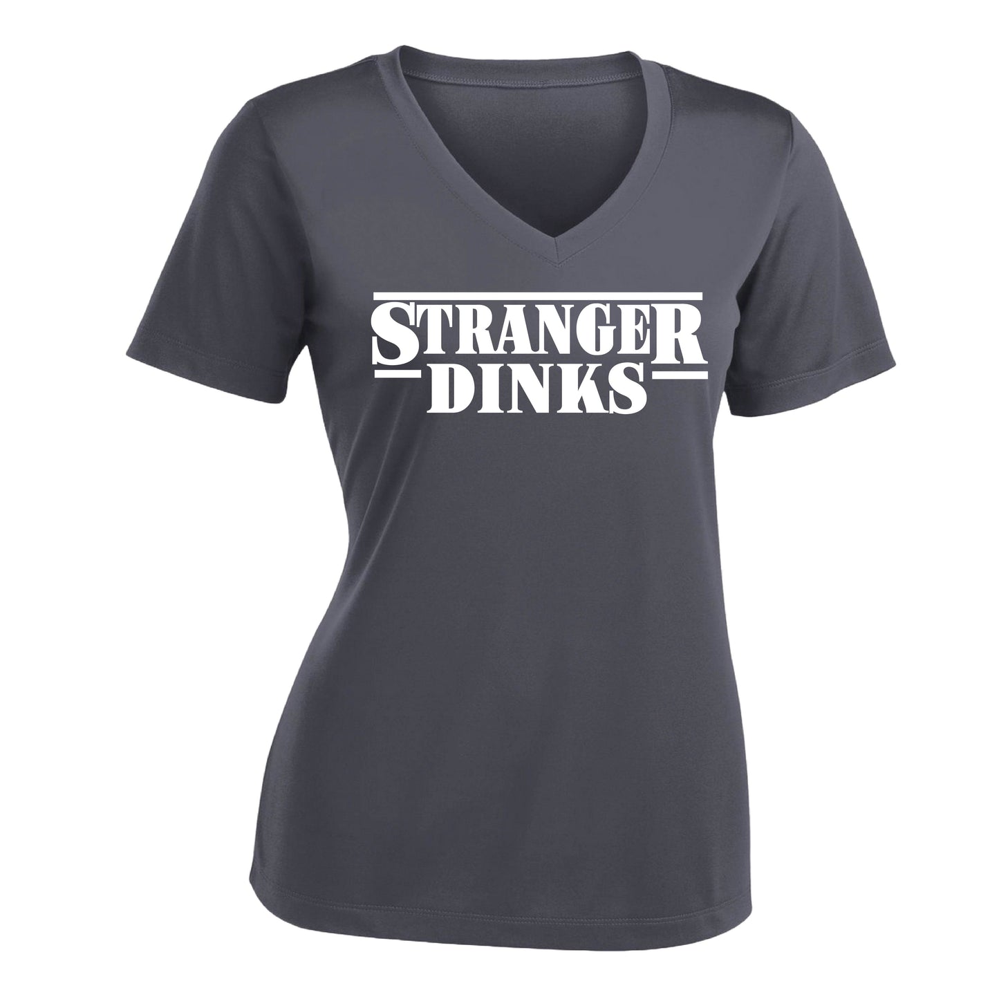 Stranger Dinks | Women's Short Sleeve V-Neck Performance T-Shirts | 100% Polyester
