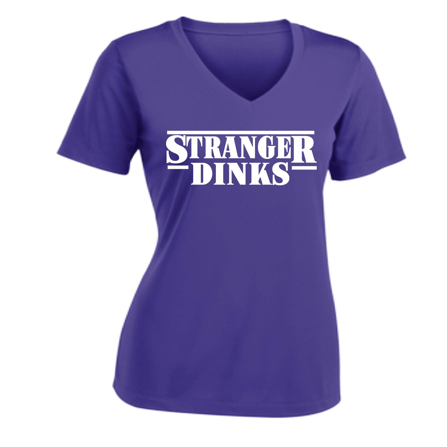Stranger Dinks | Women's Short Sleeve V-Neck Performance T-Shirts | 100% Polyester