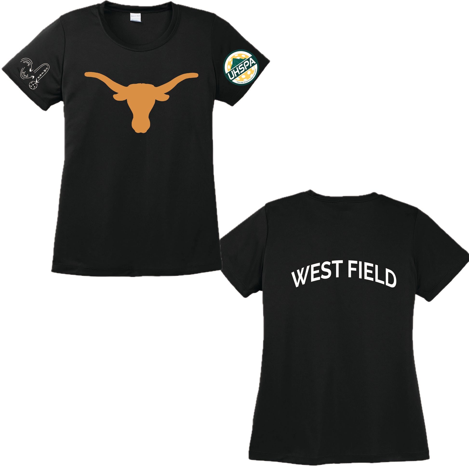 West Field High UHSPA | Women's Short Sleeve Crewneck T-Shirts | 100% Polyester