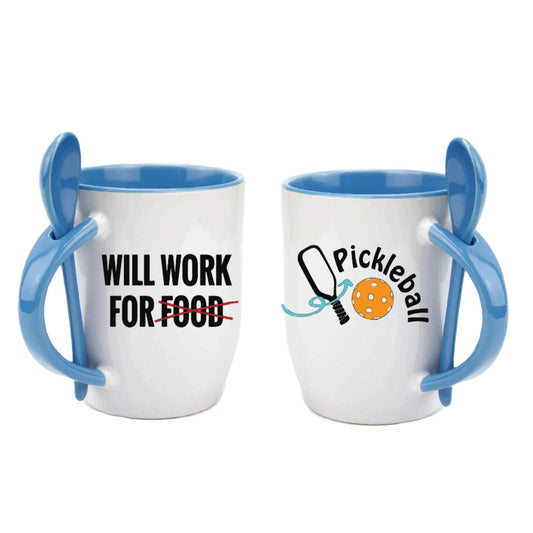 Will Work For Pickleball | Pickleball Coffee Cup | Fun Pickleball Gifts