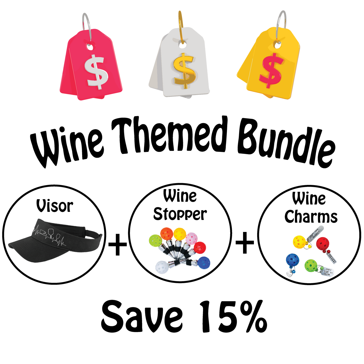 Pickleball And Wine Lover's Perfect Gift bundle - Save 15%