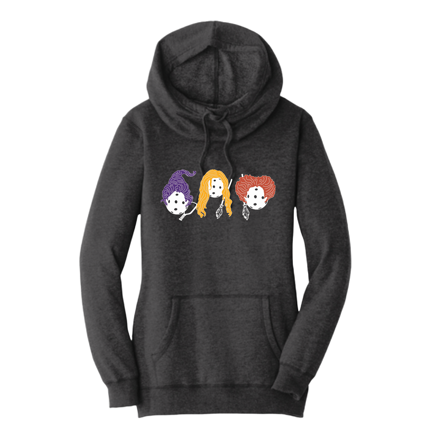 Hocus Pocus | Women’s Cowl-Neck Hoodie Pickleball Sweatshirt | 55% Cotton 45% Poly Fleece