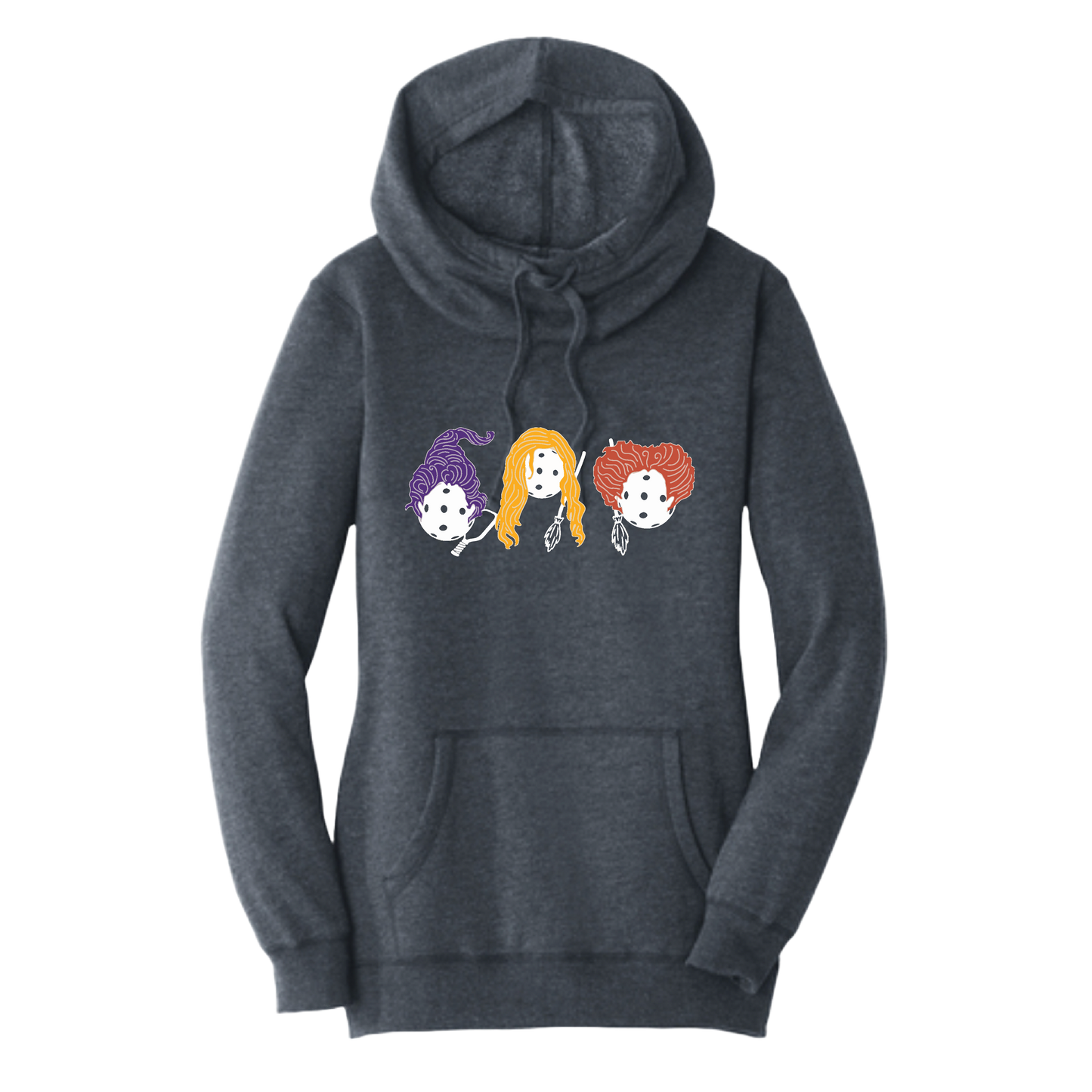 Hocus Pocus | Women’s Cowl-Neck Hoodie Pickleball Sweatshirt | 55% Cotton 45% Poly Fleece