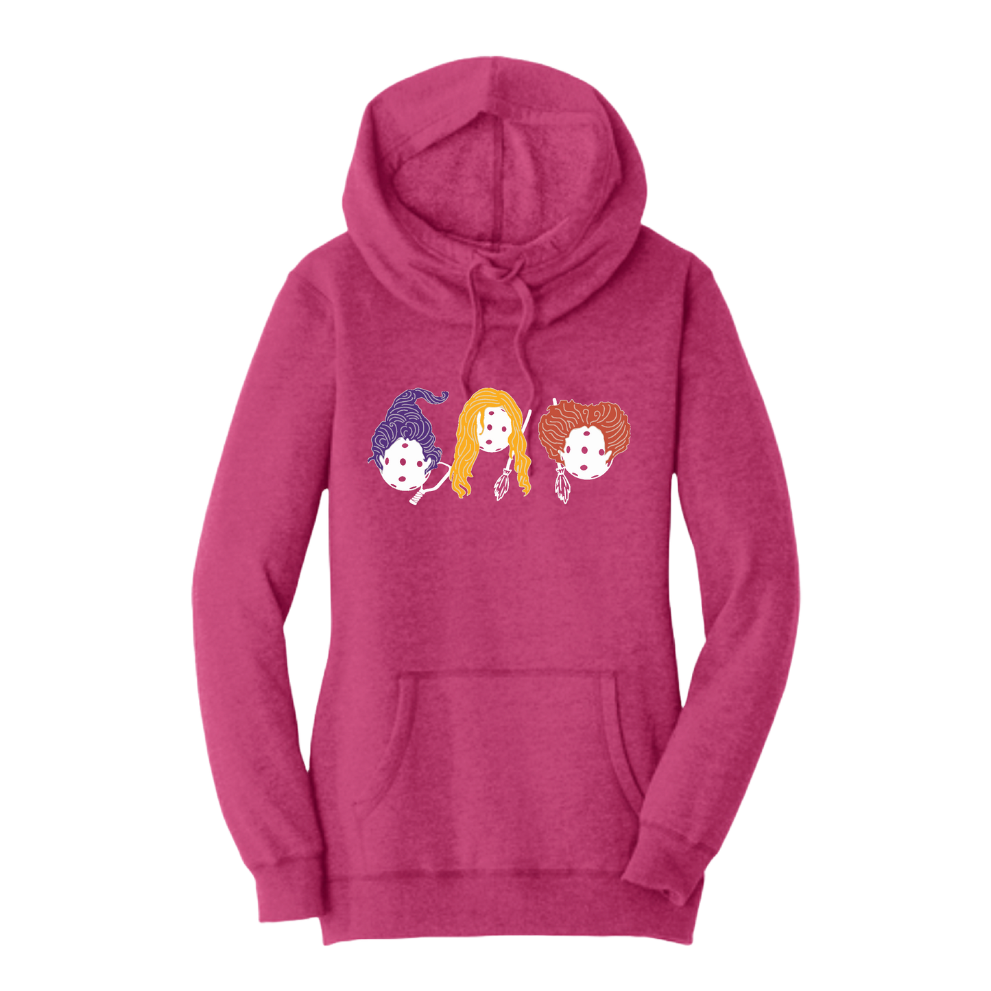 Hocus Pocus | Women’s Cowl-Neck Hoodie Pickleball Sweatshirt | 55% Cotton 45% Poly Fleece