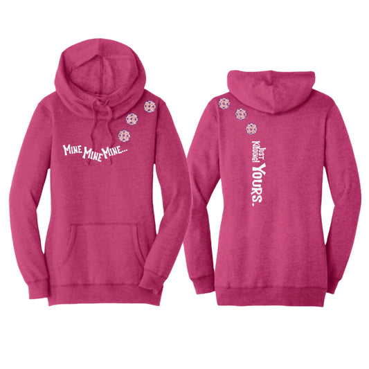Mine JK Yours (Pickleballs With Stars) | Women’s Cowl-Neck Hoodie Pickleball Sweatshirt | 55% Cotton 45% Poly Fleece