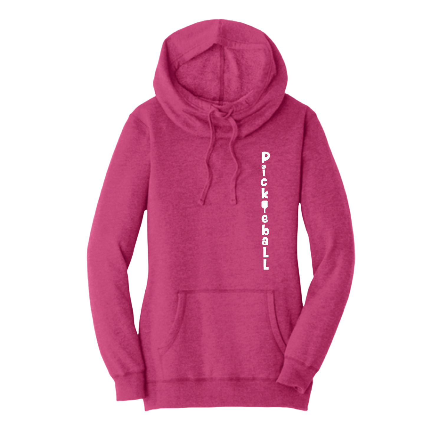 Pickleball Vertical (Customizable) | Women’s Cowl-Neck Hoodie Pickleball Sweatshirt | 55% Cotton 45% Poly Fleece