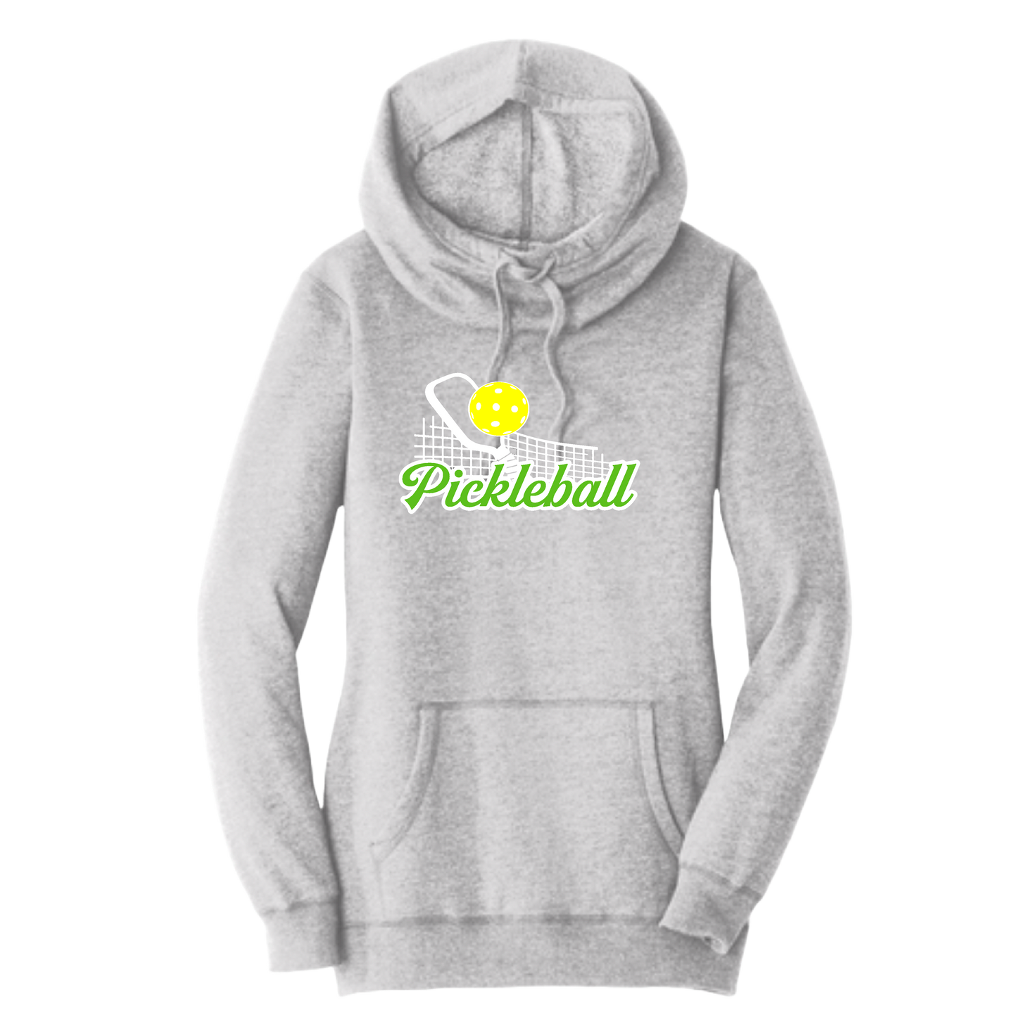 Pickleball Net | Women’s Cowl-Neck Hoodie Pickleball Sweatshirt | 55% Cotton 45% Poly Fleece