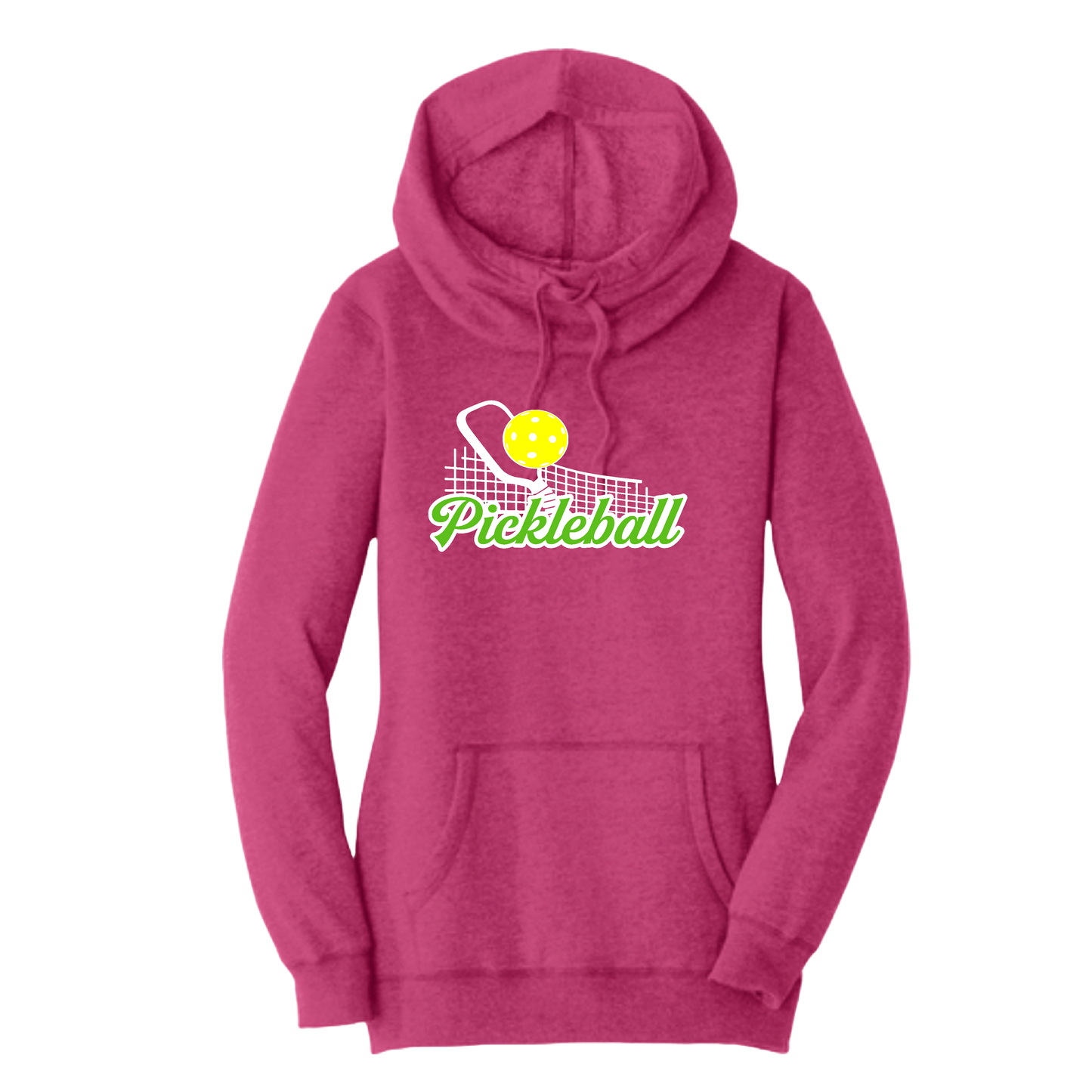 Pickleball Net | Women’s Cowl-Neck Hoodie Pickleball Sweatshirt | 55% Cotton 45% Poly Fleece