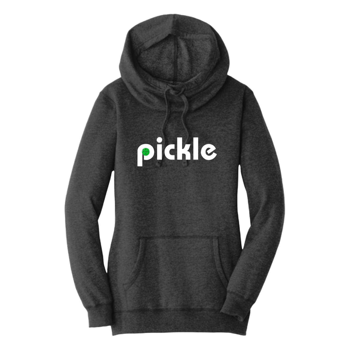 Pickle (Customizable) | Women’s Cowl-Neck Hoodie Pickleball Sweatshirt | 55% Cotton 45% Poly Fleece