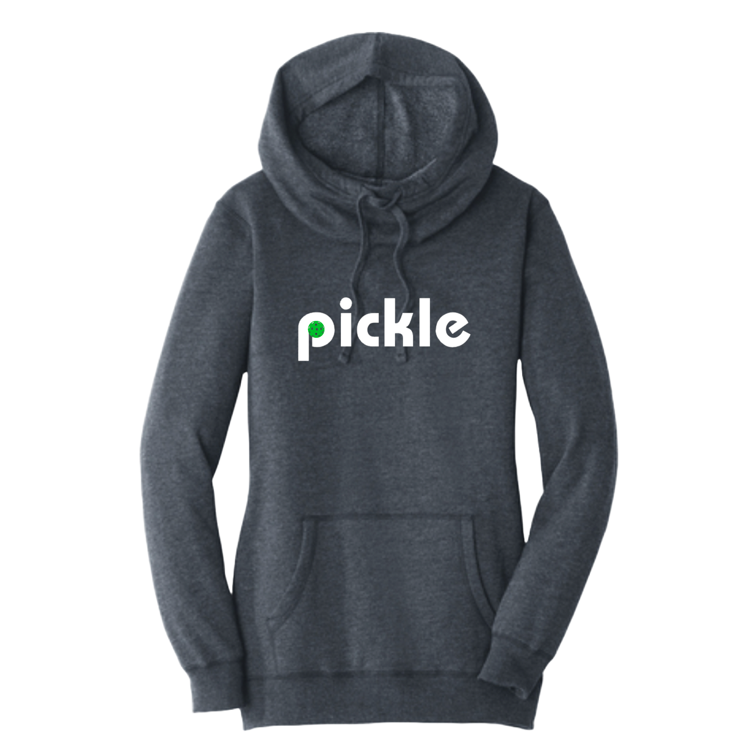 Pickle (Customizable) | Women’s Cowl-Neck Hoodie Pickleball Sweatshirt | 55% Cotton 45% Poly Fleece