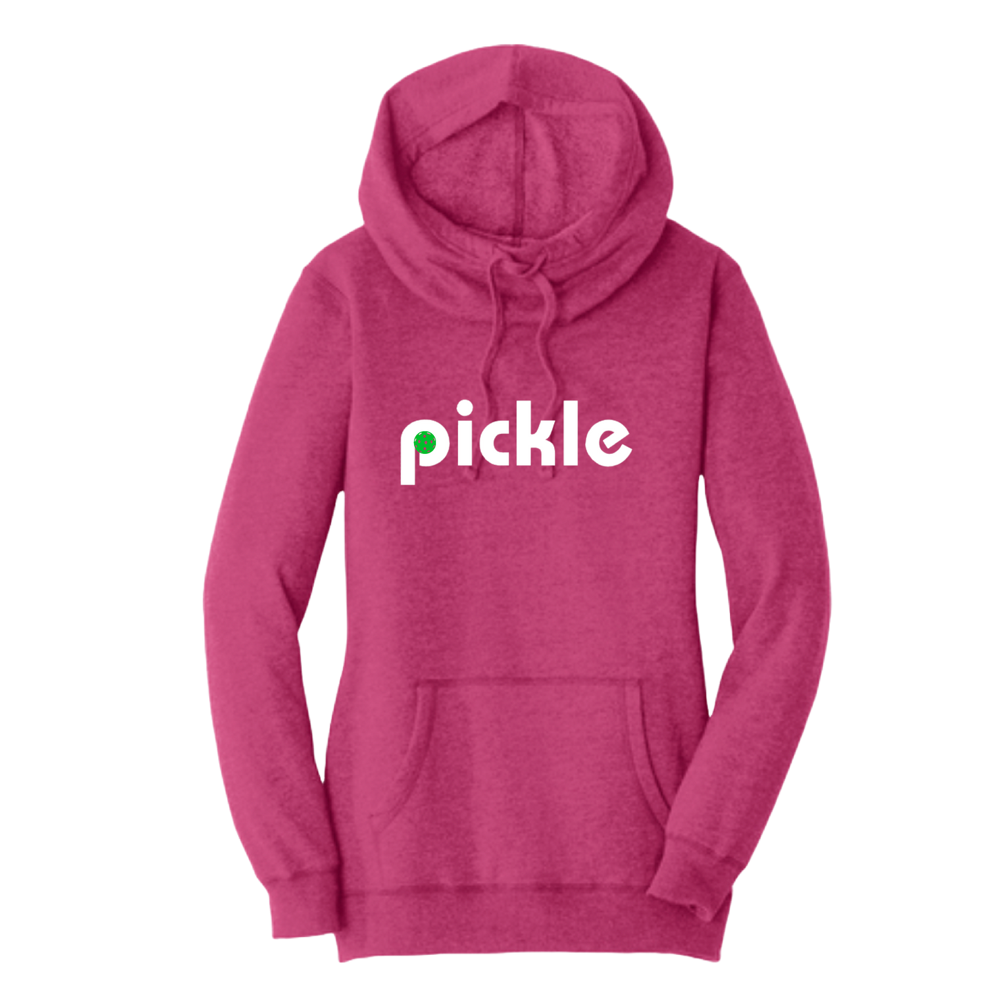 Pickle (Customizable) | Women’s Cowl-Neck Hoodie Pickleball Sweatshirt | 55% Cotton 45% Poly Fleece