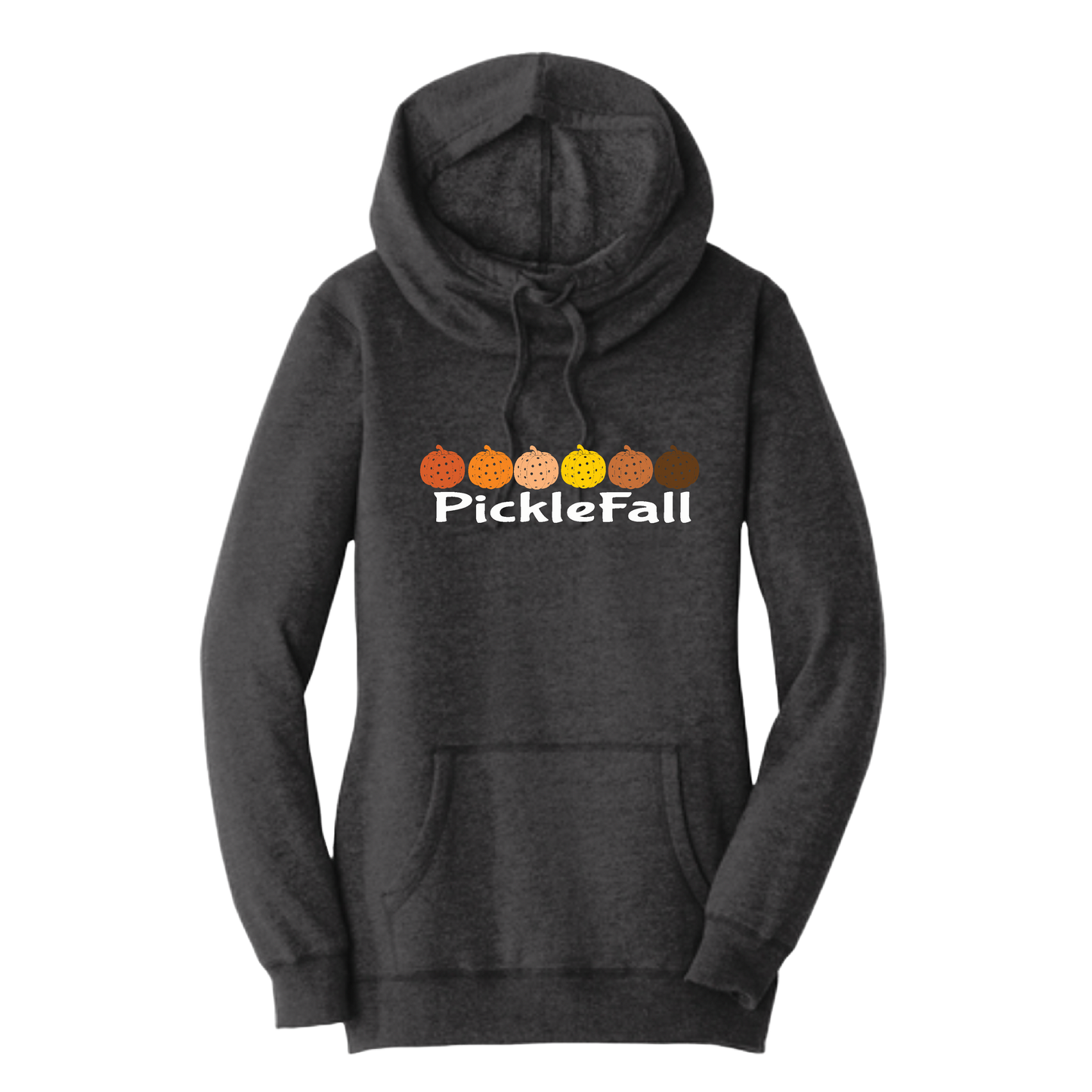 Picklefall | Women’s Cowl-Neck Hoodie Pickleball Sweatshirt | 55% Cotton 45% Poly Fleece