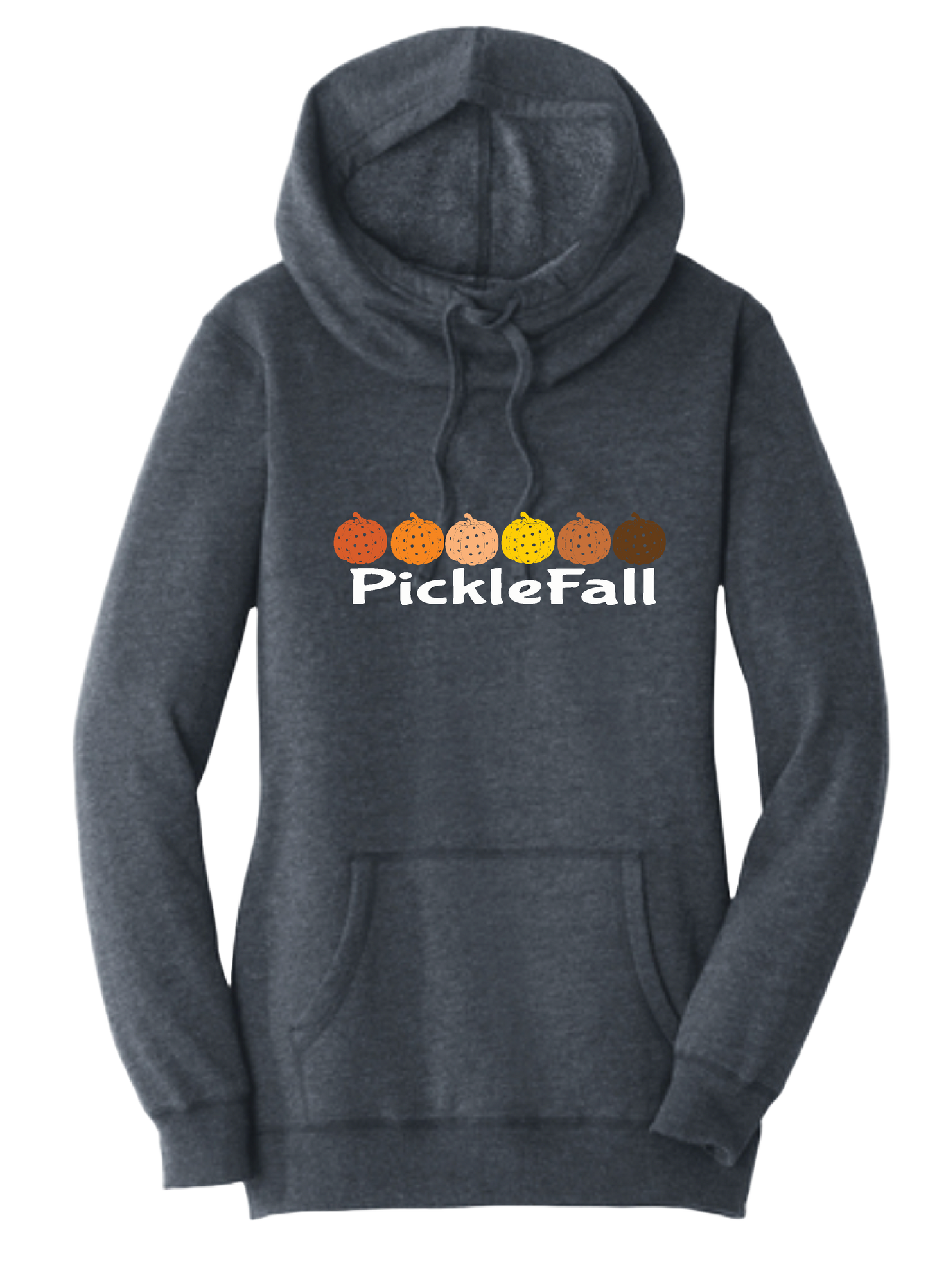 Picklefall | Women’s Cowl-Neck Hoodie Pickleball Sweatshirt | 55% Cotton 45% Poly Fleece