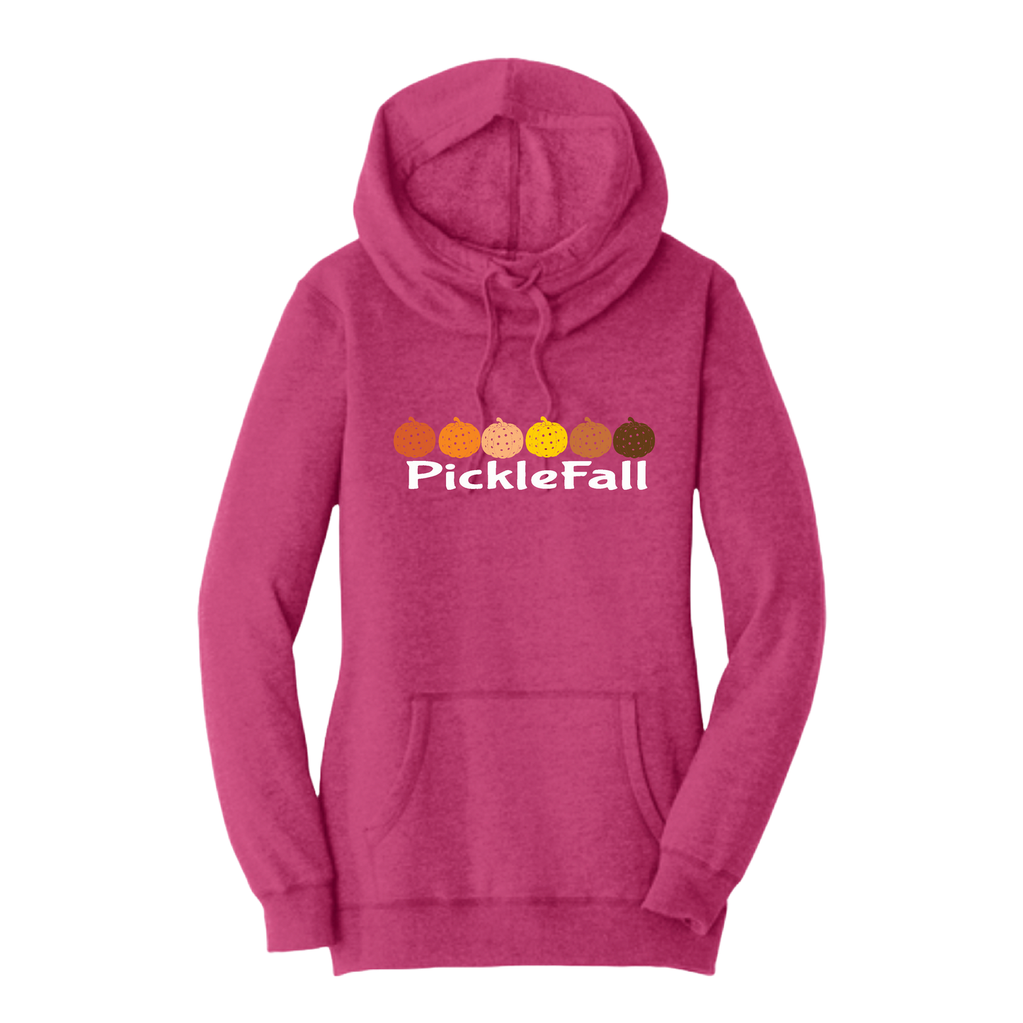 Picklefall | Women’s Cowl-Neck Hoodie Pickleball Sweatshirt | 55% Cotton 45% Poly Fleece