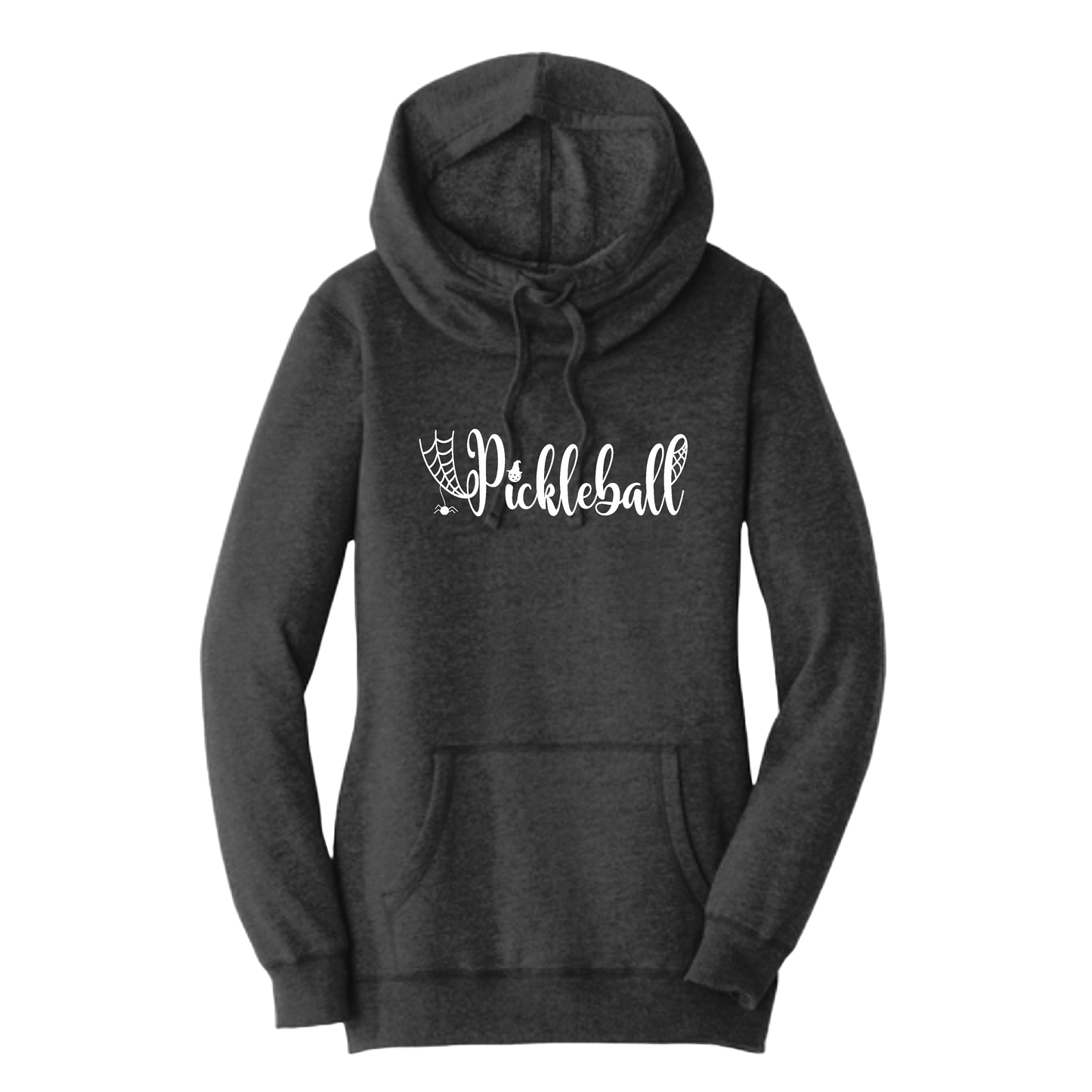 Spider Pickleball | Women’s Cowl-Neck Hoodie Pickleball Sweatshirt | 55% Cotton 45% Poly Fleece