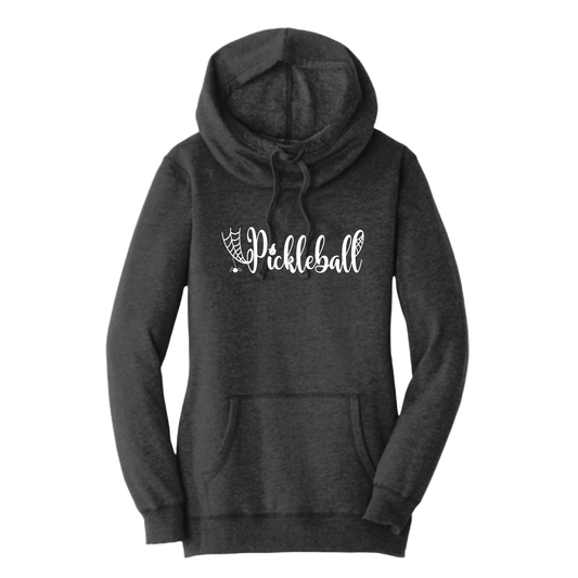 Spider Pickleball | Women’s Cowl-Neck Hoodie Pickleball Sweatshirt | 55% Cotton 45% Poly Fleece