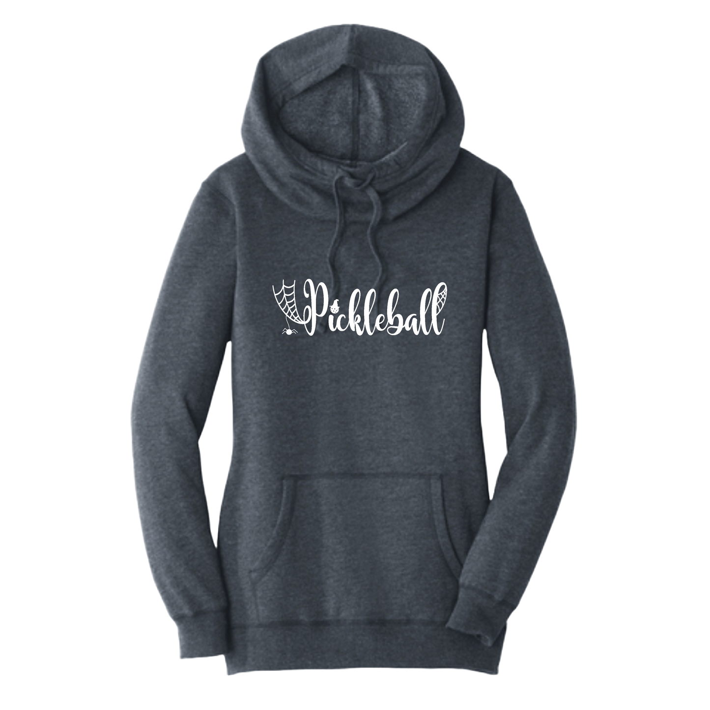 Spider Pickleball | Women’s Cowl-Neck Hoodie Pickleball Sweatshirt | 55% Cotton 45% Poly Fleece