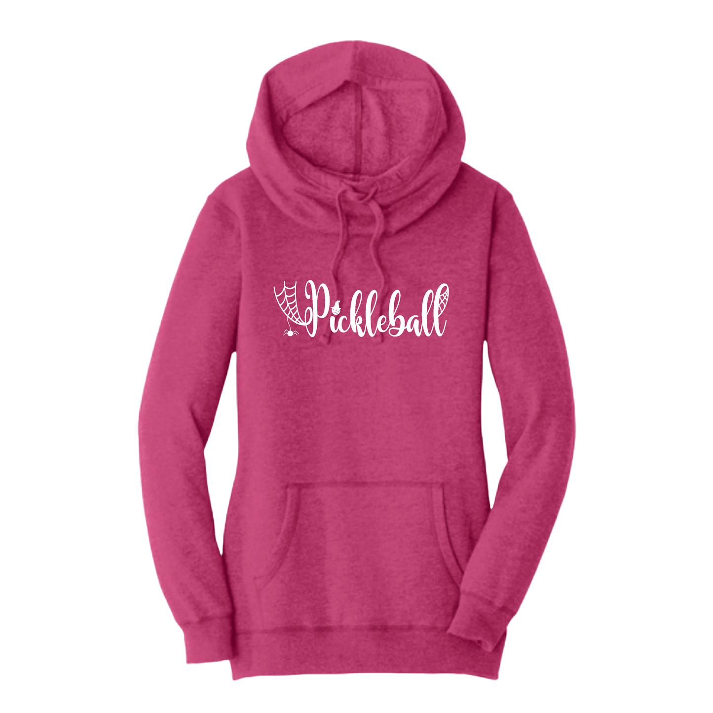 Spider Pickleball | Women’s Cowl-Neck Hoodie Pickleball Sweatshirt | 55% Cotton 45% Poly Fleece