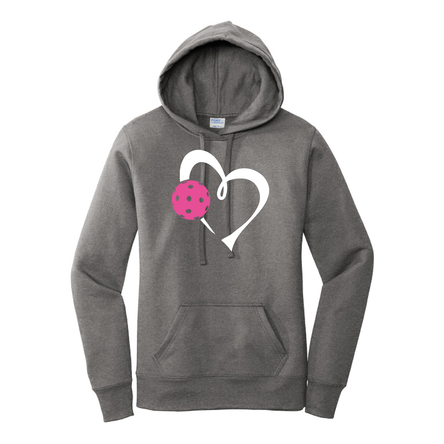 Love Pickleball (Pink) | Women’s Fitted Hoodie Pickleball Sweatshirt | 50% Cotton 50% Poly Fleece