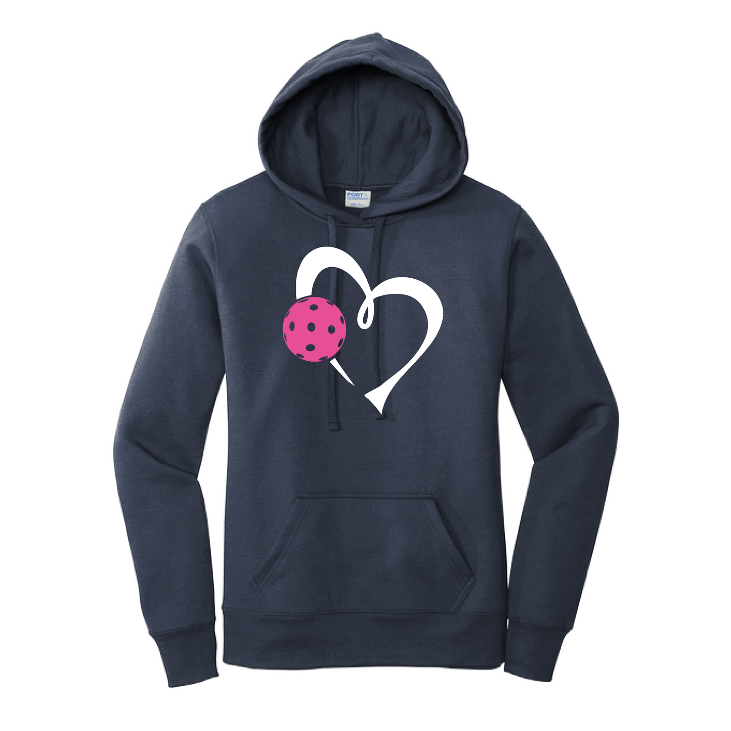 Love Pickleball (Pink) | Women’s Fitted Hoodie Pickleball Sweatshirt | 50% Cotton 50% Poly Fleece