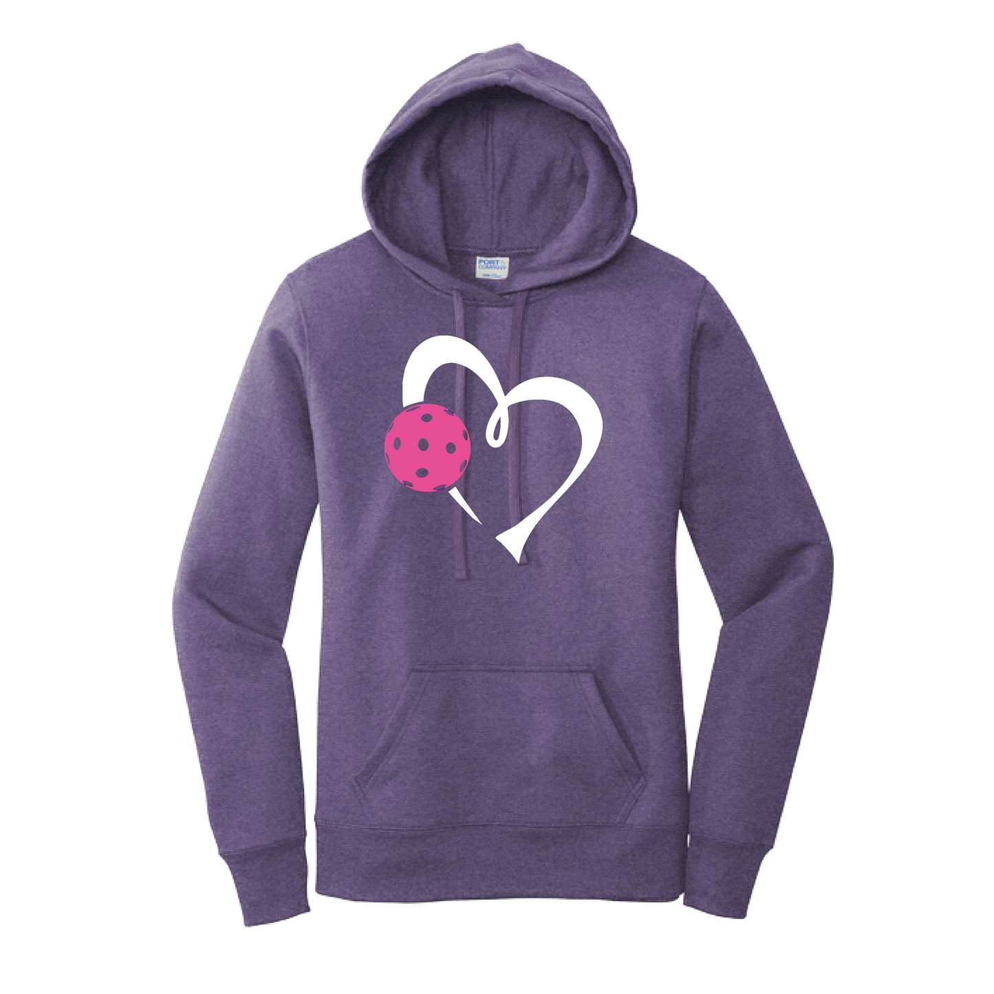 Love Pickleball (Pink) | Women’s Fitted Hoodie Pickleball Sweatshirt | 50% Cotton 50% Poly Fleece