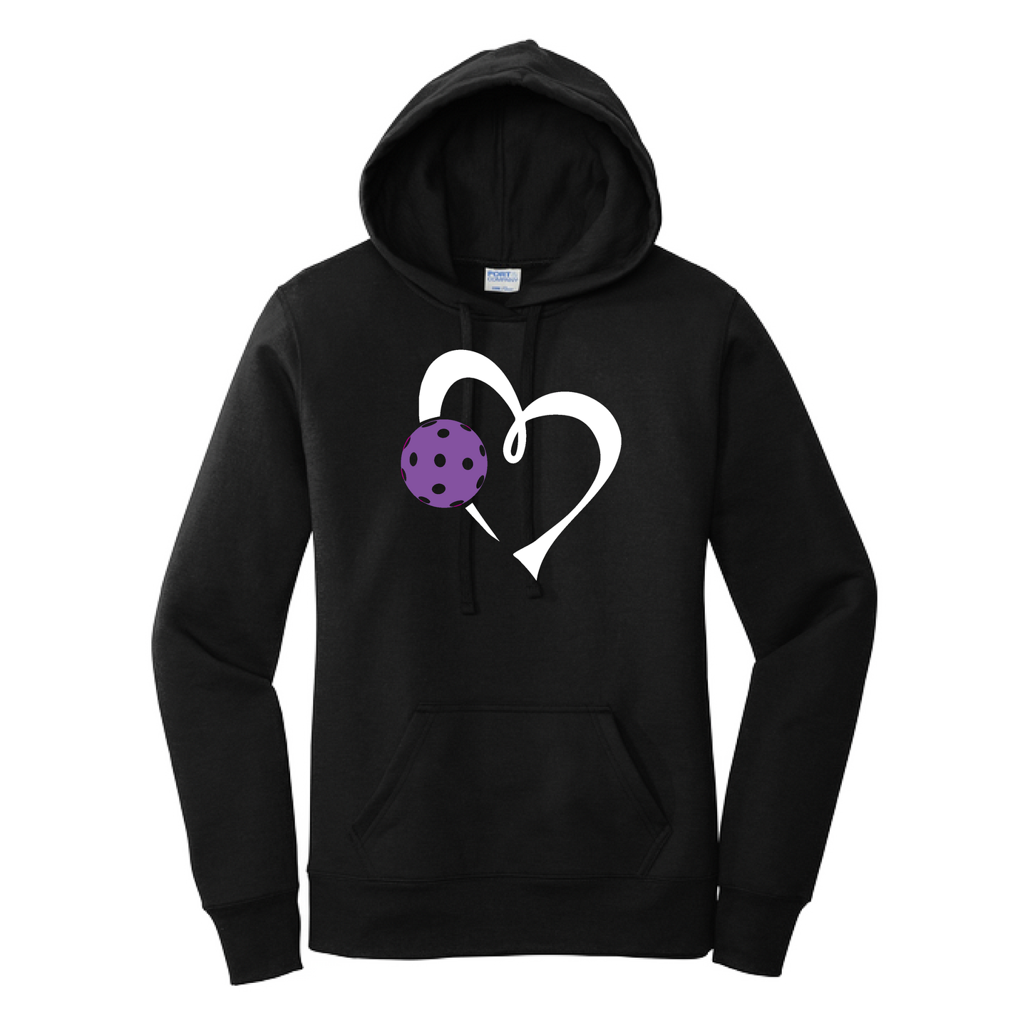 Love Pickleball (Purple) | Women’s Fitted Hoodie Pickleball Sweatshirt | 50% Cotton 50% Poly Fleece