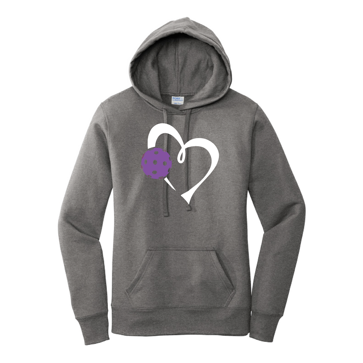 Love Pickleball (Purple) | Women’s Fitted Hoodie Pickleball Sweatshirt | 50% Cotton 50% Poly Fleece