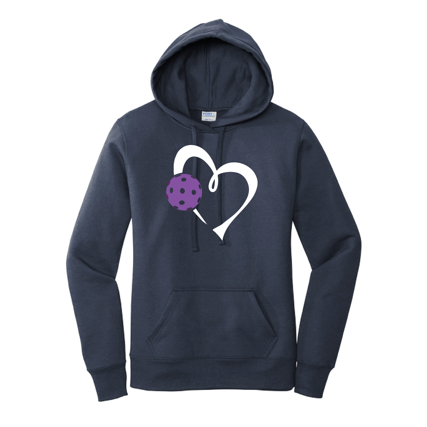 Love Pickleball (Purple) | Women’s Fitted Hoodie Pickleball Sweatshirt | 50% Cotton 50% Poly Fleece