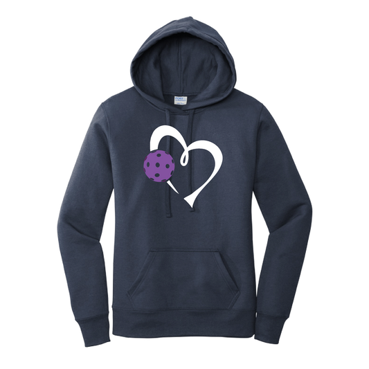 Love Pickleball (Purple) | Women’s Fitted Hoodie Pickleball Sweatshirt | 50% Cotton 50% Poly Fleece