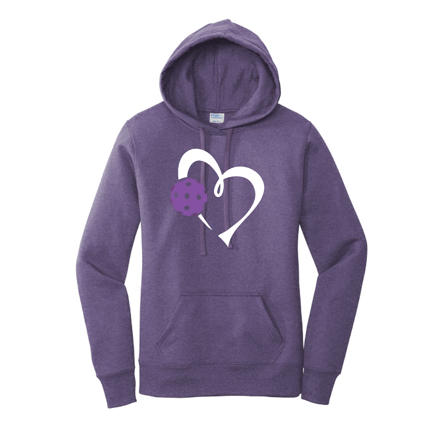 Love Pickleball (Purple) | Women’s Fitted Hoodie Pickleball Sweatshirt | 50% Cotton 50% Poly Fleece