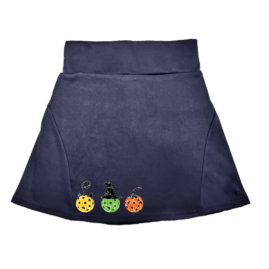 Cat Witch Pumpkin  | Women's Flirty Pickleball Skort