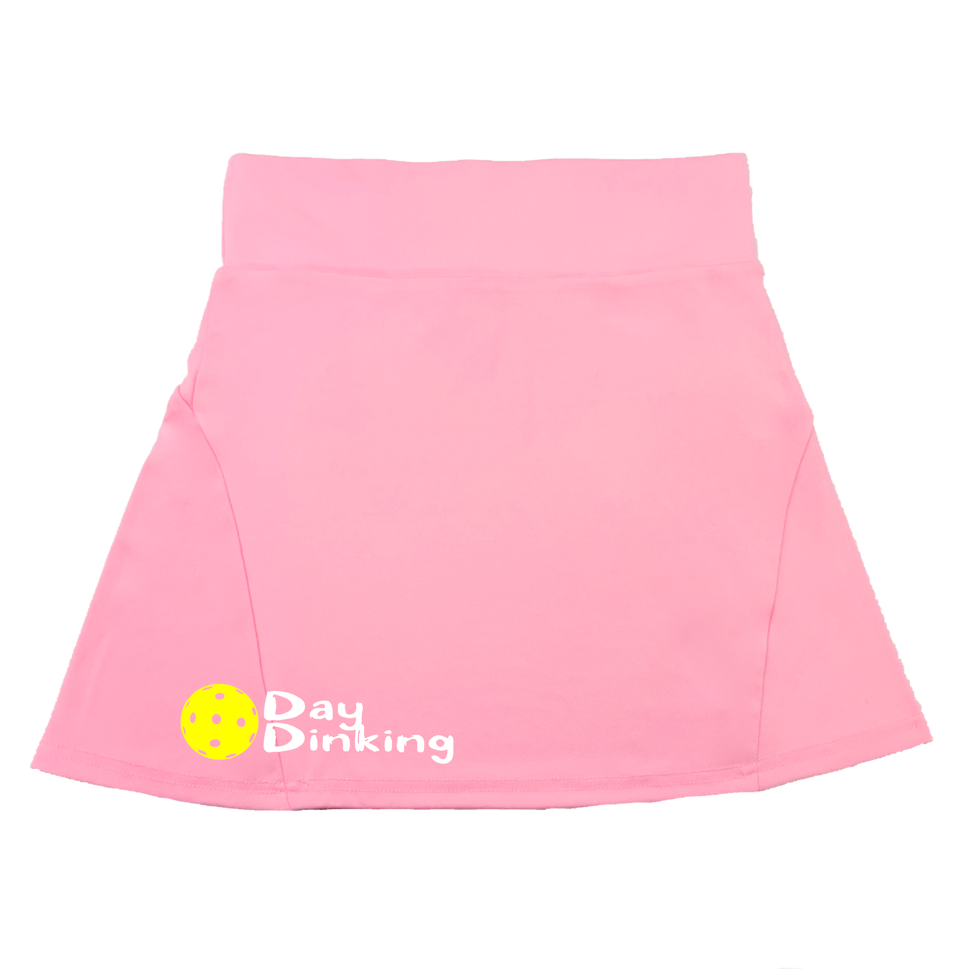 Pickleball Flirty Skort in White, Yellow or Pink.  These flirty skorts have a flat mid-rise waistband with a 3-inch waistband.  Light weight without being see through and the material wicks away moisture quickly.  Flirty pleats in the back with inner shorts for free movement and stylish coverage on the courts.  A functional zipper pocket on the back and two built in pockets on the shorts for convenient storage. The rear pleats are what make these skorts fabulous!  