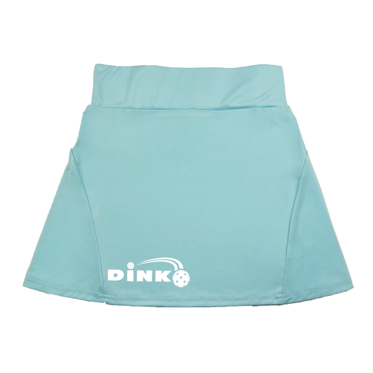 Pickleball Flirty Skort Design:  Pickleball Dink  These flirty skorts have a flat mid-rise waistband with a 3 inch waistband.  Light weight without being see through and the material wicks away moisture quickly.  Flirty pleats in the back with inner shorts for free movement and stylish coverage on the courts.  A functional zipper pocket on the back and two built in pockets on the shorts for convenient storage.