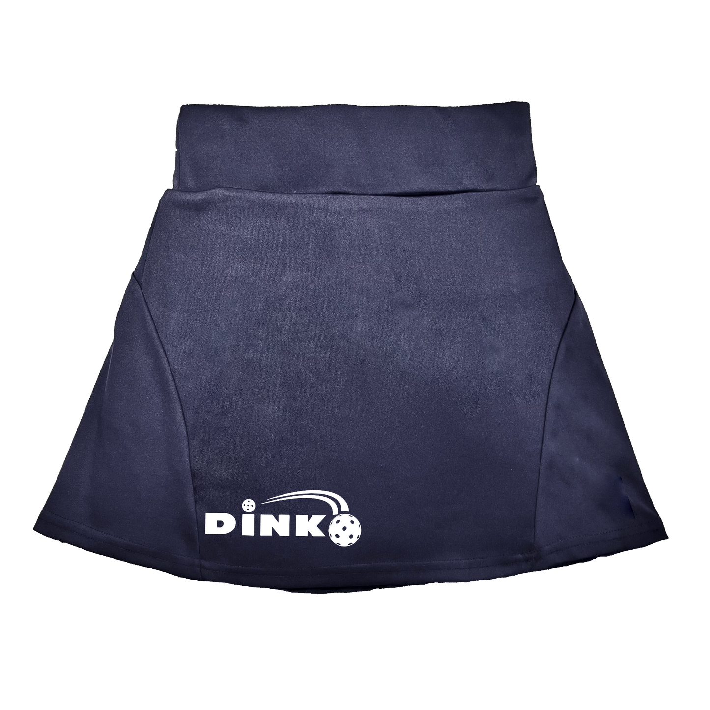 Pickleball Flirty Skort Design:  Pickleball Dink  These flirty skorts have a flat mid-rise waistband with a 3 inch waistband.  Light weight without being see through and the material wicks away moisture quickly.  Flirty pleats in the back with inner shorts for free movement and stylish coverage on the courts.  A functional zipper pocket on the back and two built in pockets on the shorts for convenient storage. 