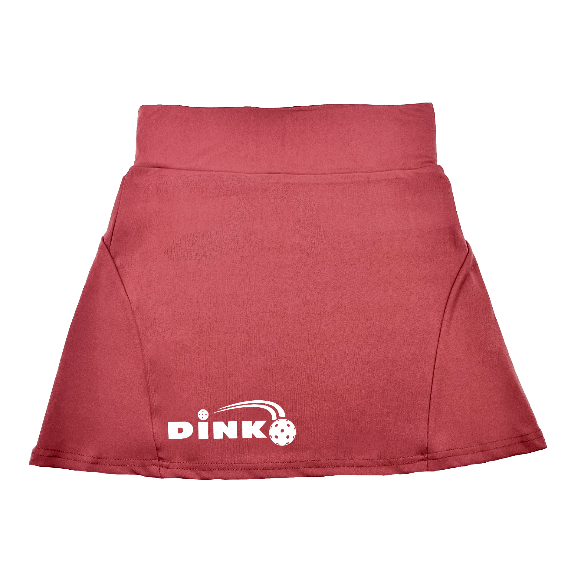 Pickleball Flirty Skort Design:  Pickleball Dink  These flirty skorts have a flat mid-rise waistband with a 3 inch waistband.  Light weight without being see through and the material wicks away moisture quickly.  Flirty pleats in the back with inner shorts for free movement and stylish coverage on the courts.  A functional zipper pocket on the back and two built in pockets on the shorts for convenient storage. 