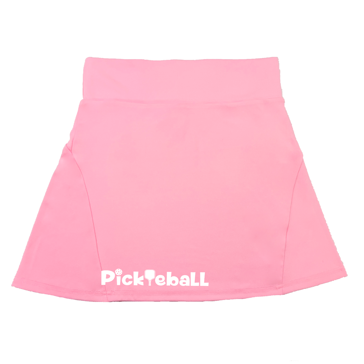 Pickleball Flirty Skort Design:  Pickleball (Horizontal)  These flirty skorts have a flat mid-rise waistband with a 3 inch waistband.  Light weight without being see through and the material wicks away moisture quickly.  Flirty pleats in the back with inner shorts for free movement and stylish coverage on the courts.  A functional zipper pocket on the back and two built in pockets on the shorts for convenient storage. 