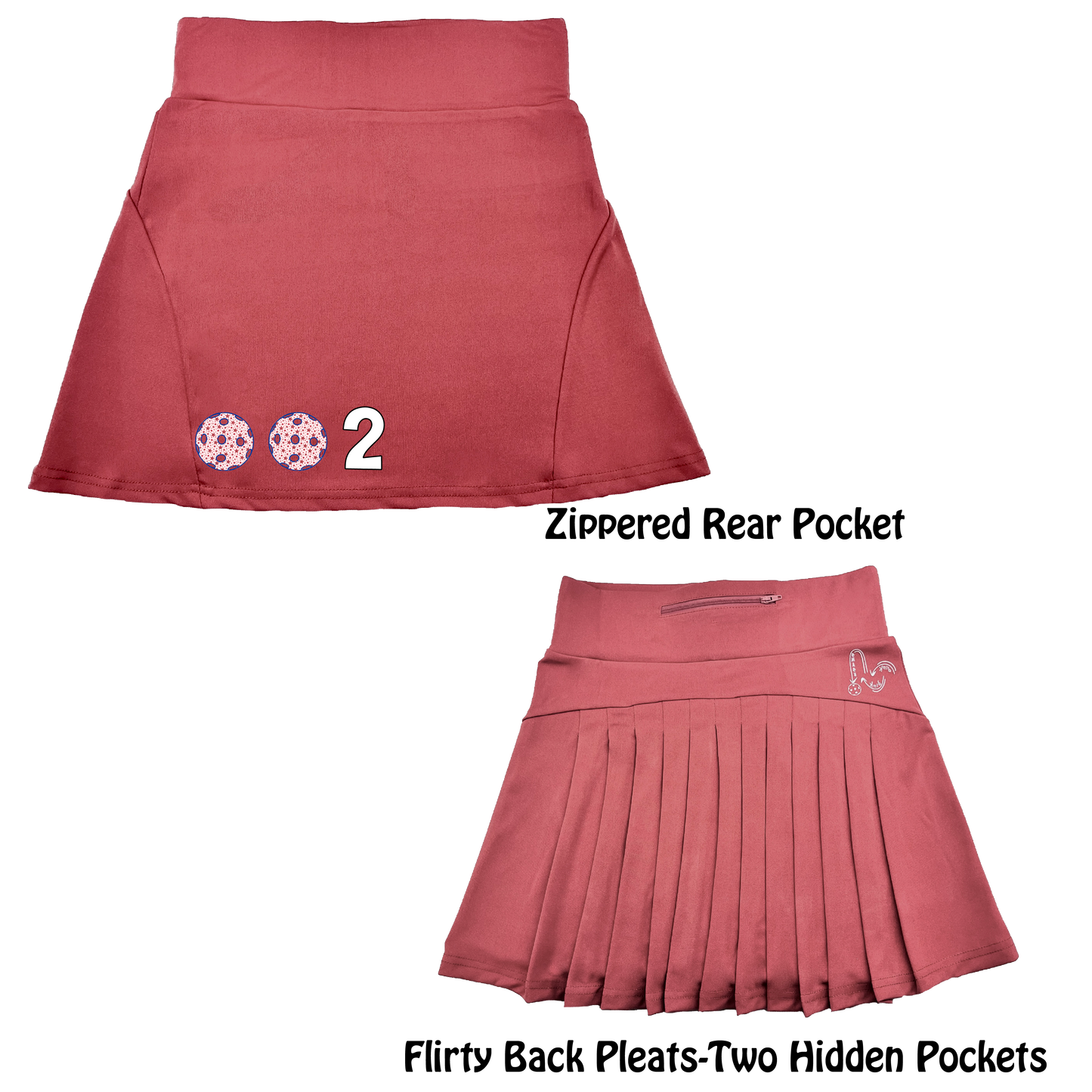 002 With Pickleball Patriotic Stars | Women's Flirty Pickleball Skort