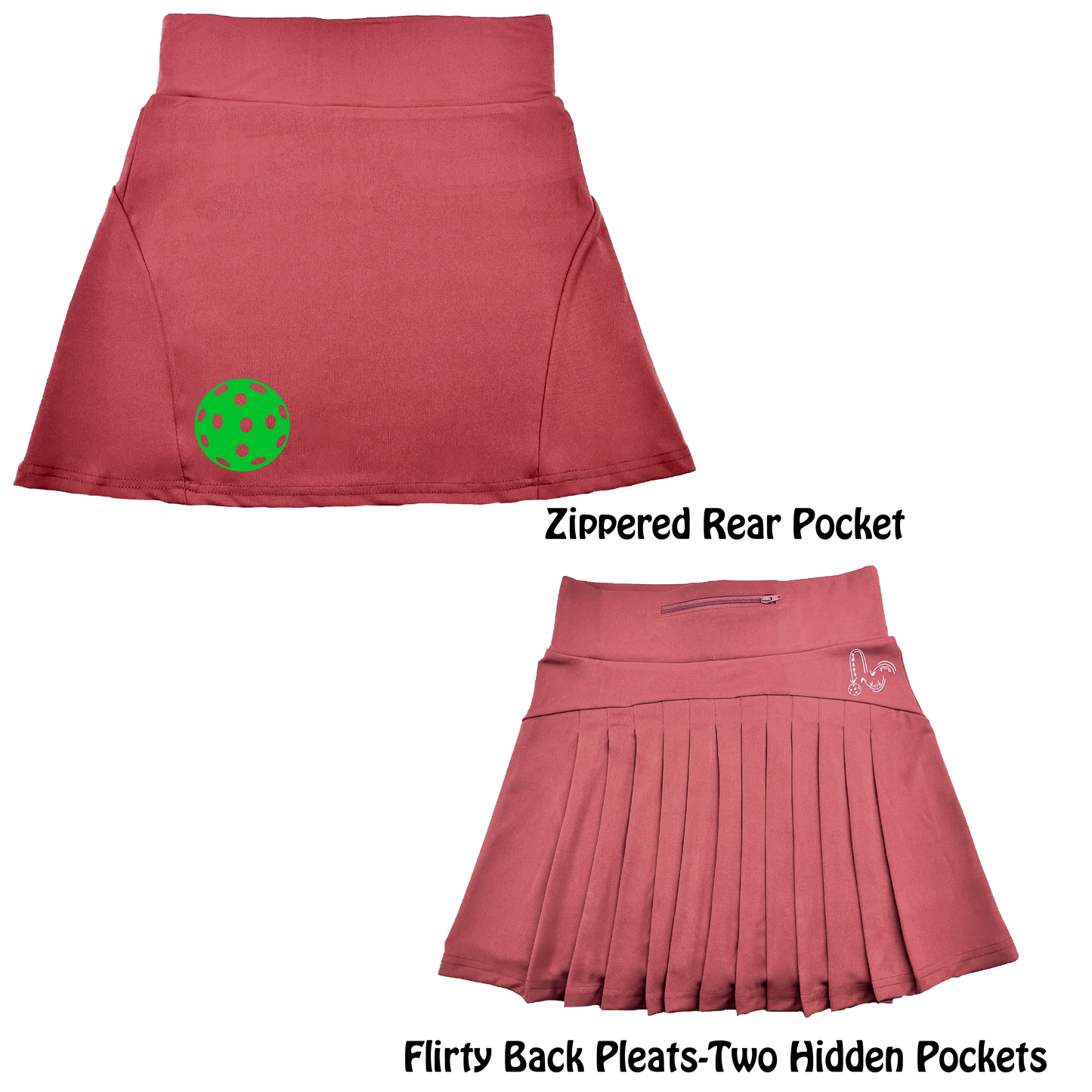 Pickleball Customizable (Colors Red, Green, Orange) | Women's Flirty Pickleball Skort