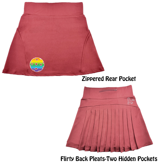 Pickleball Customizable (Colors Cyan, Purple, Rainbow) | Women's Flirty Pickleball Skort