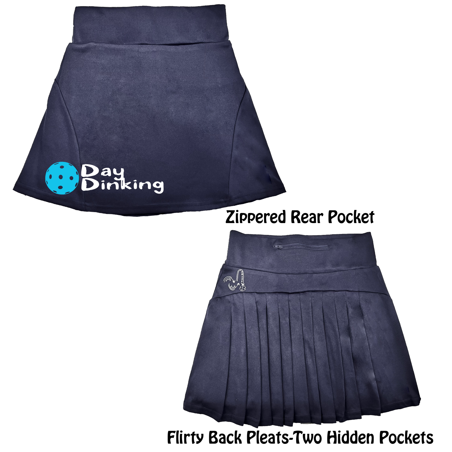 Day Dinking With Pickleballs (Colors Cyan Purple or Rainbow) | Women's Flirty Pickleball Skort