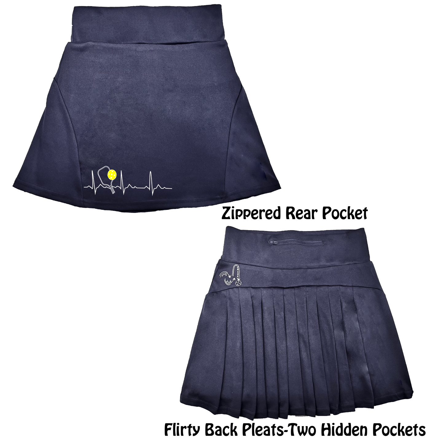 Pickleball Heartbeat EKG | Women's Flirty Pickleball Skort